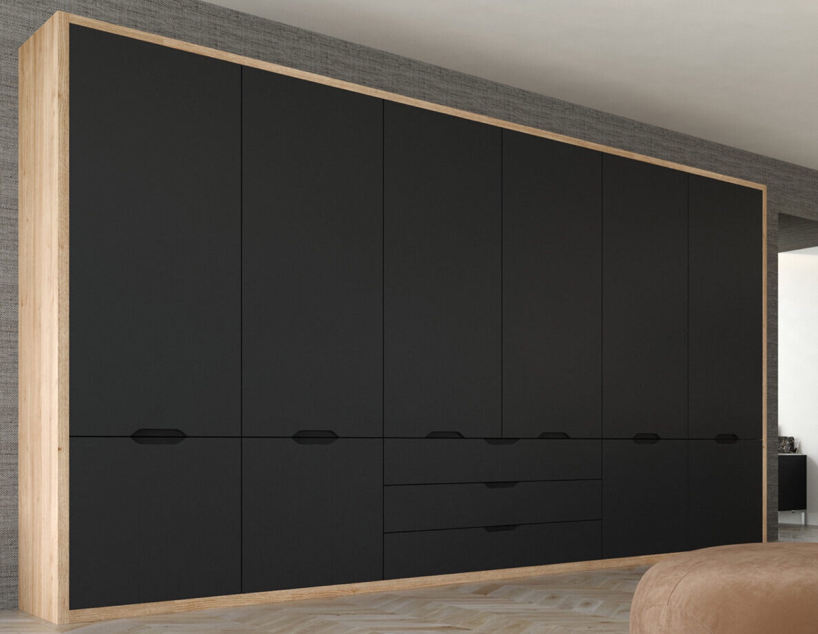 Bella Supermatt Graphite bedroom, Style: Integra