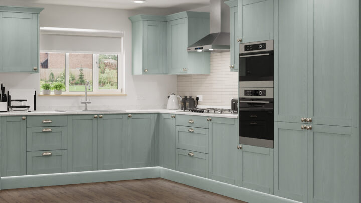 5-Piece Shaker kitchen — Woodgrain Sage Green