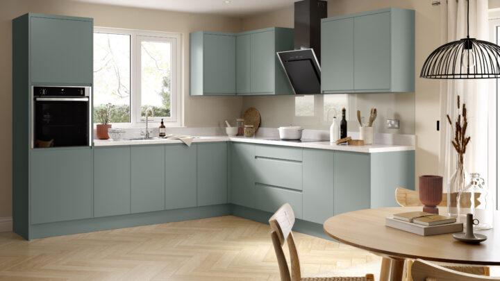 J-Pull — UltraMatt Sage Green kitchen