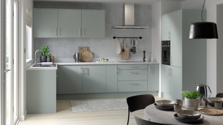 Slab kitchen — SuperMatt Aquamarine