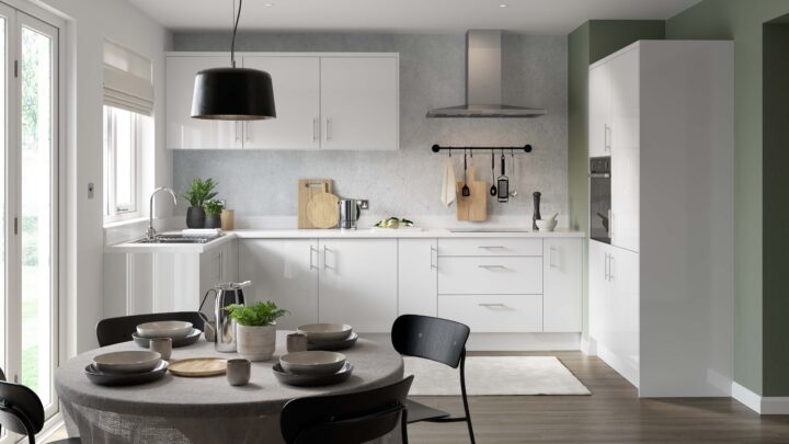 Slab kitchen — SuperGloss White