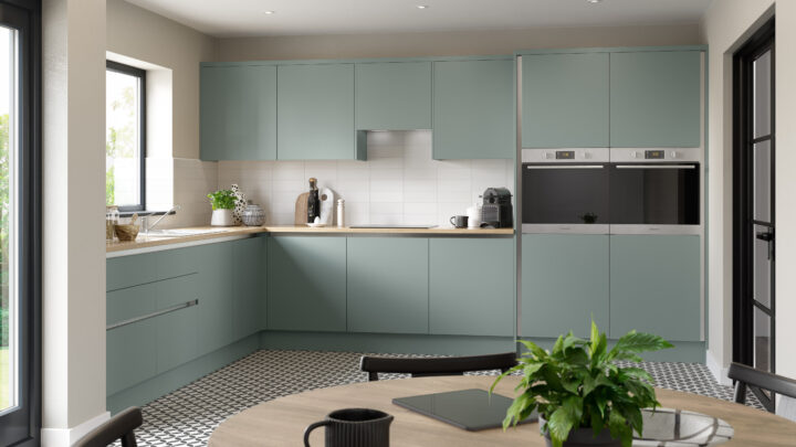 True Handleless kitchen — SuperMatt Agave Green
